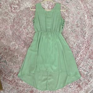 Light Green High-Low Dress with cut-out detailing on back